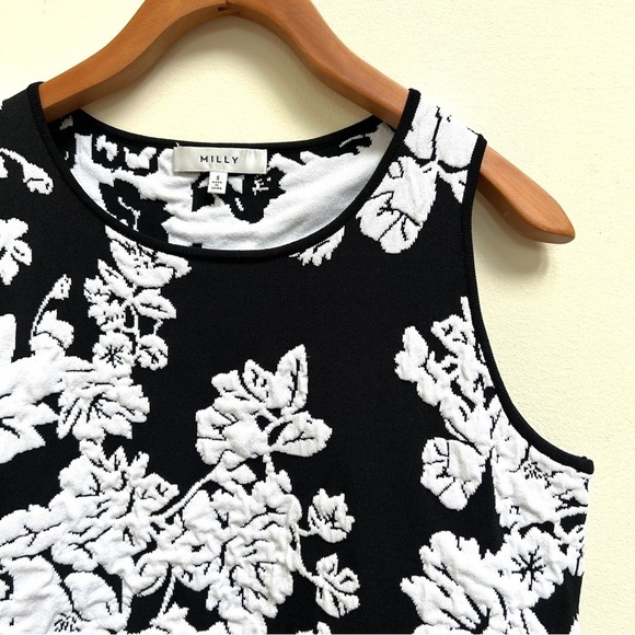 MILLY Sleeveless Floral Jacquard Shell - Picture 5 of 9